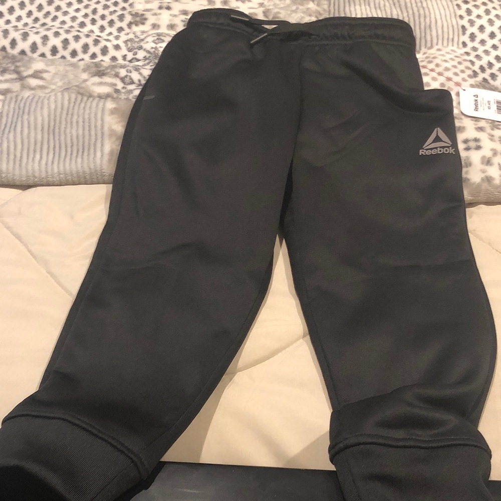 Reebok Kids Black Jogger Sweatpants with Logo
